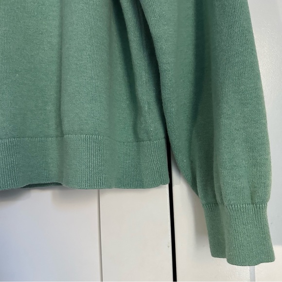 J Crew Cotton Cashmere Blend Green Sweater, Size Medium - Picture 4 of 9